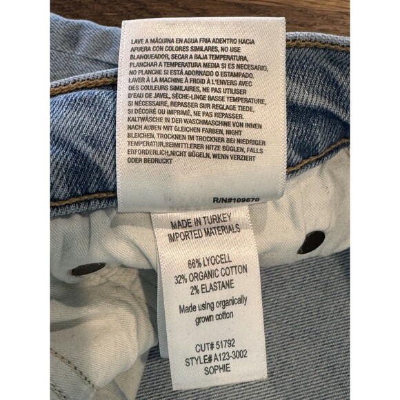 AGOLDE Mid Rise Sophie Ripped Skinny Ankle Jeans Women’s Sz 30 Blue Light Wash - Picture 6 of 11